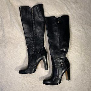 Vince Camuto Cassia Black Leather High Heel Boots